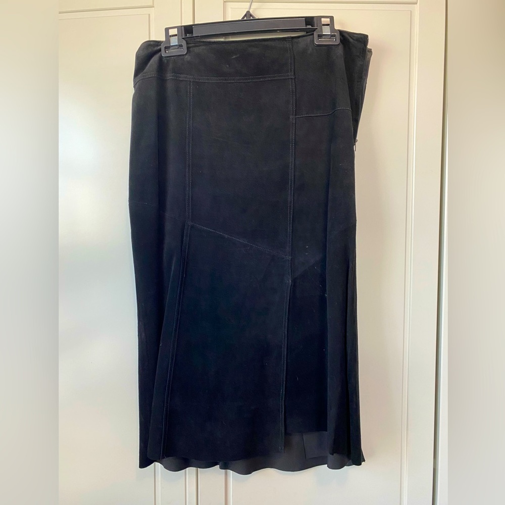 Black suede leather pencil skirt from Danier